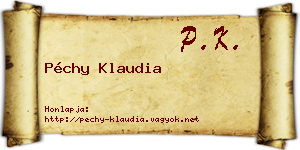 Péchy Klaudia névjegykártya