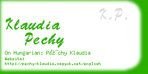 klaudia pechy business card